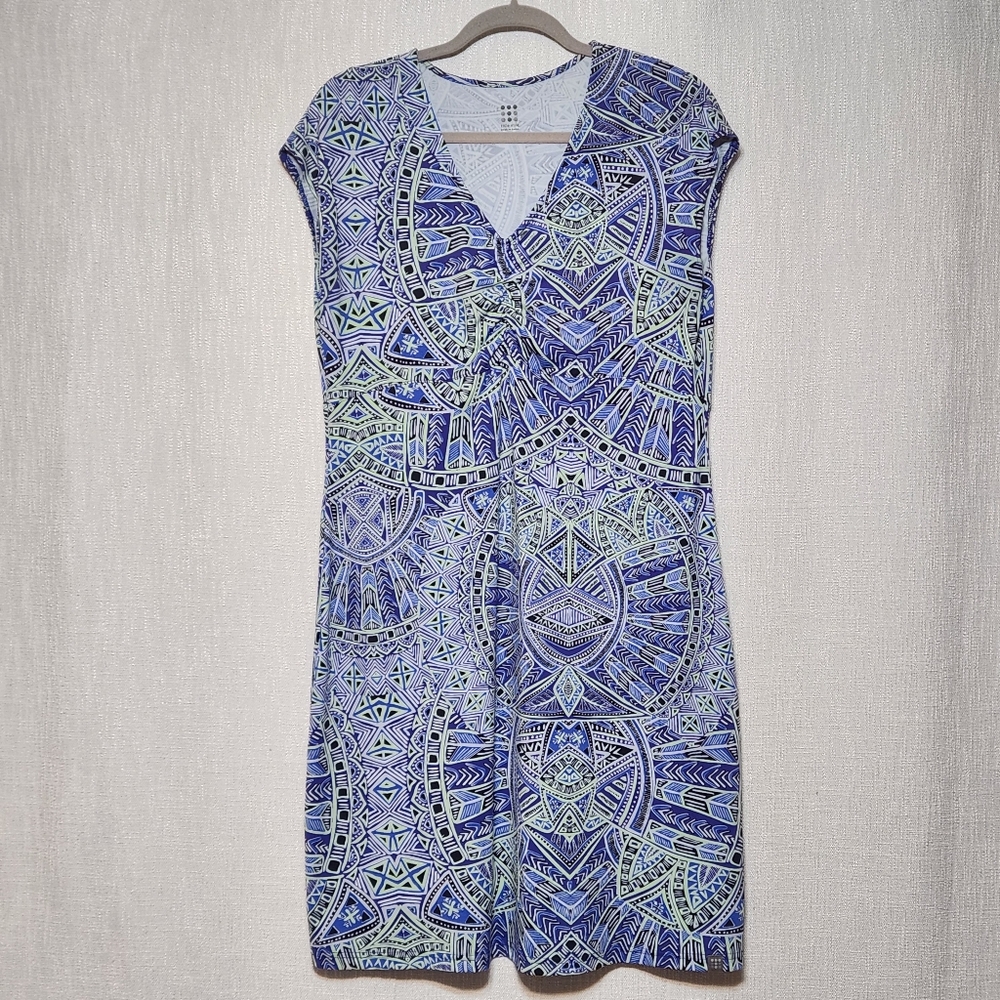 Title Nine Diamalete Vneck Geometric Mini Athletic Dress Preppy Golf Beach Large